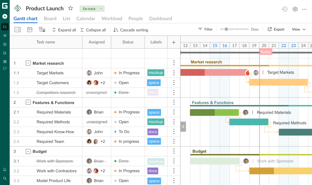 GanttPRO: Timeline-based program management tool