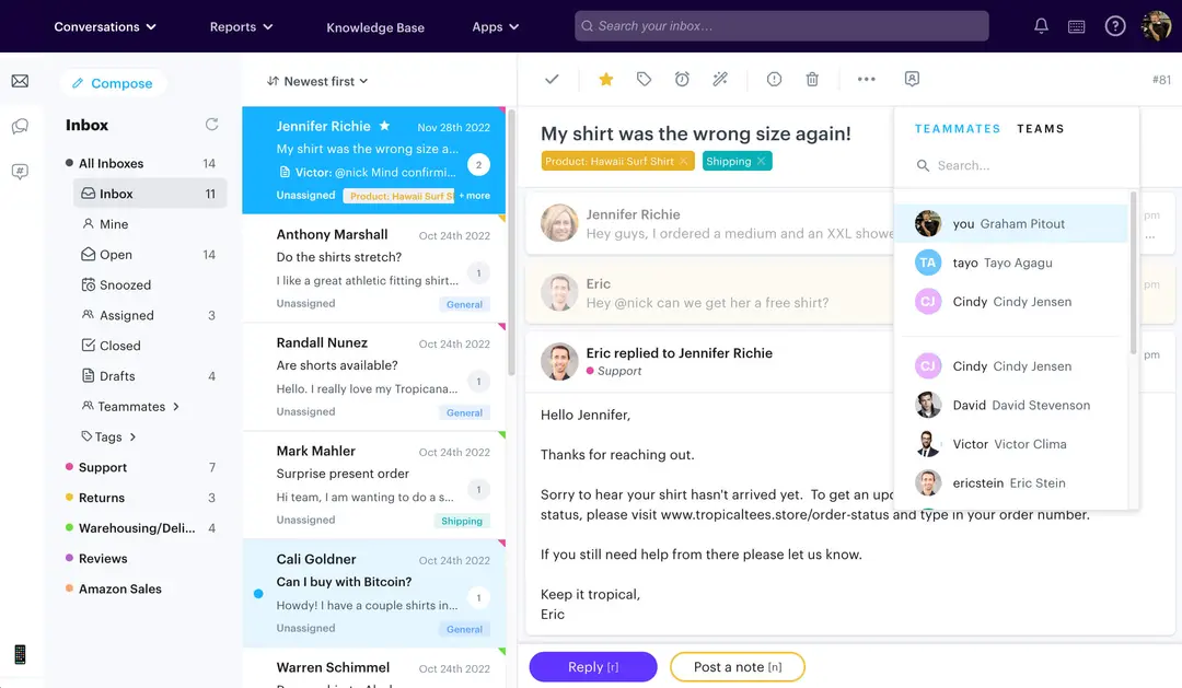 Interface of Groove, a user-friendly option for startups