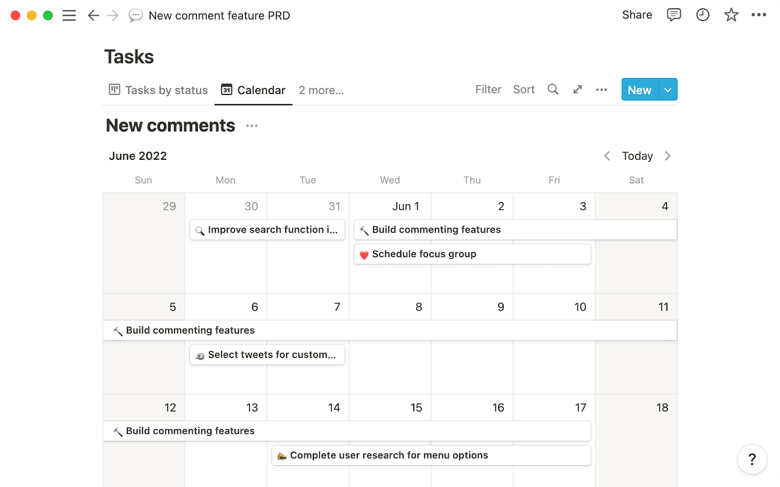 Write notes and create tasks in Notion