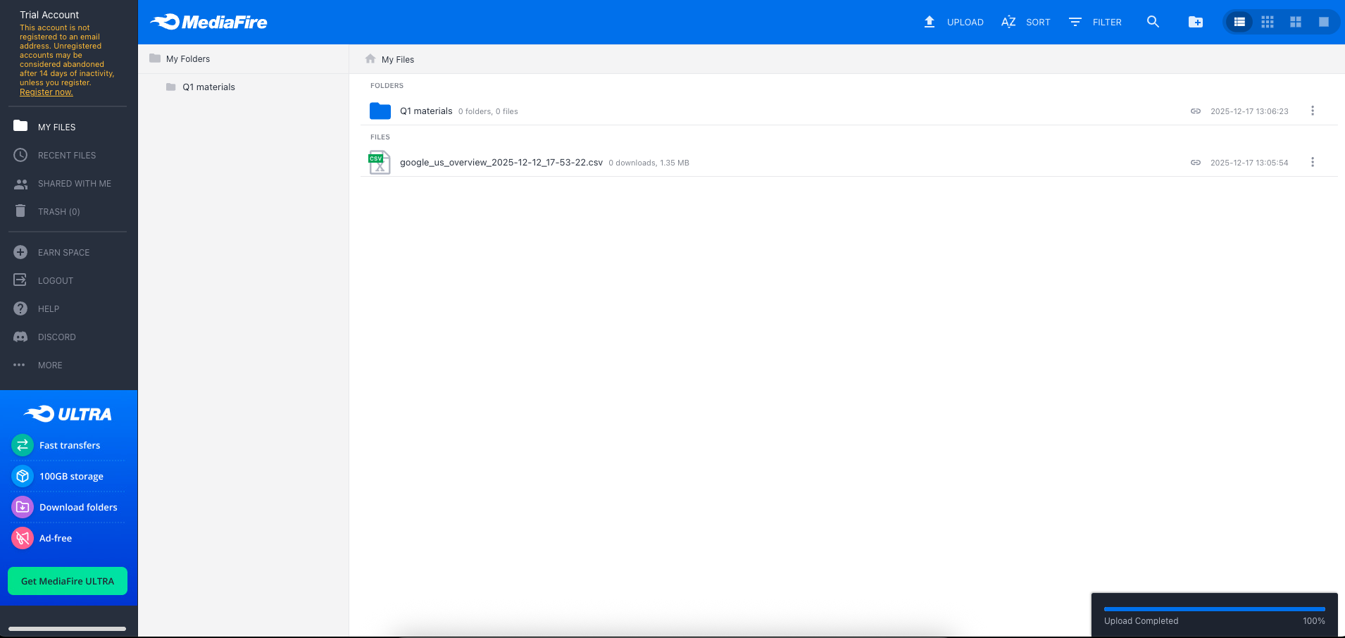 Mediafire: Simple file sharing with a generous free tier