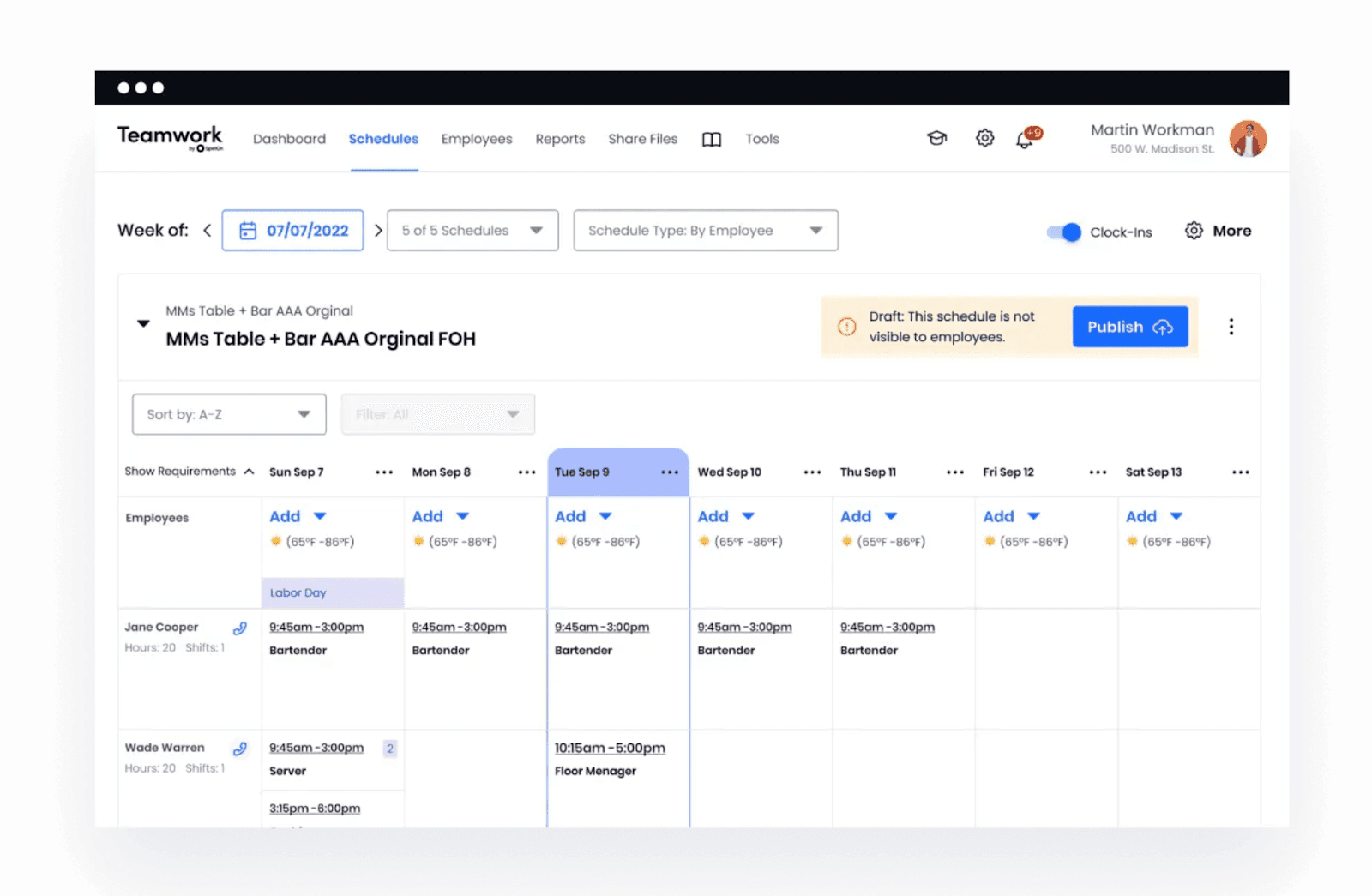 Interface of SpotOn