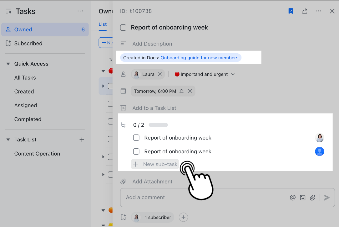 Tasks updates