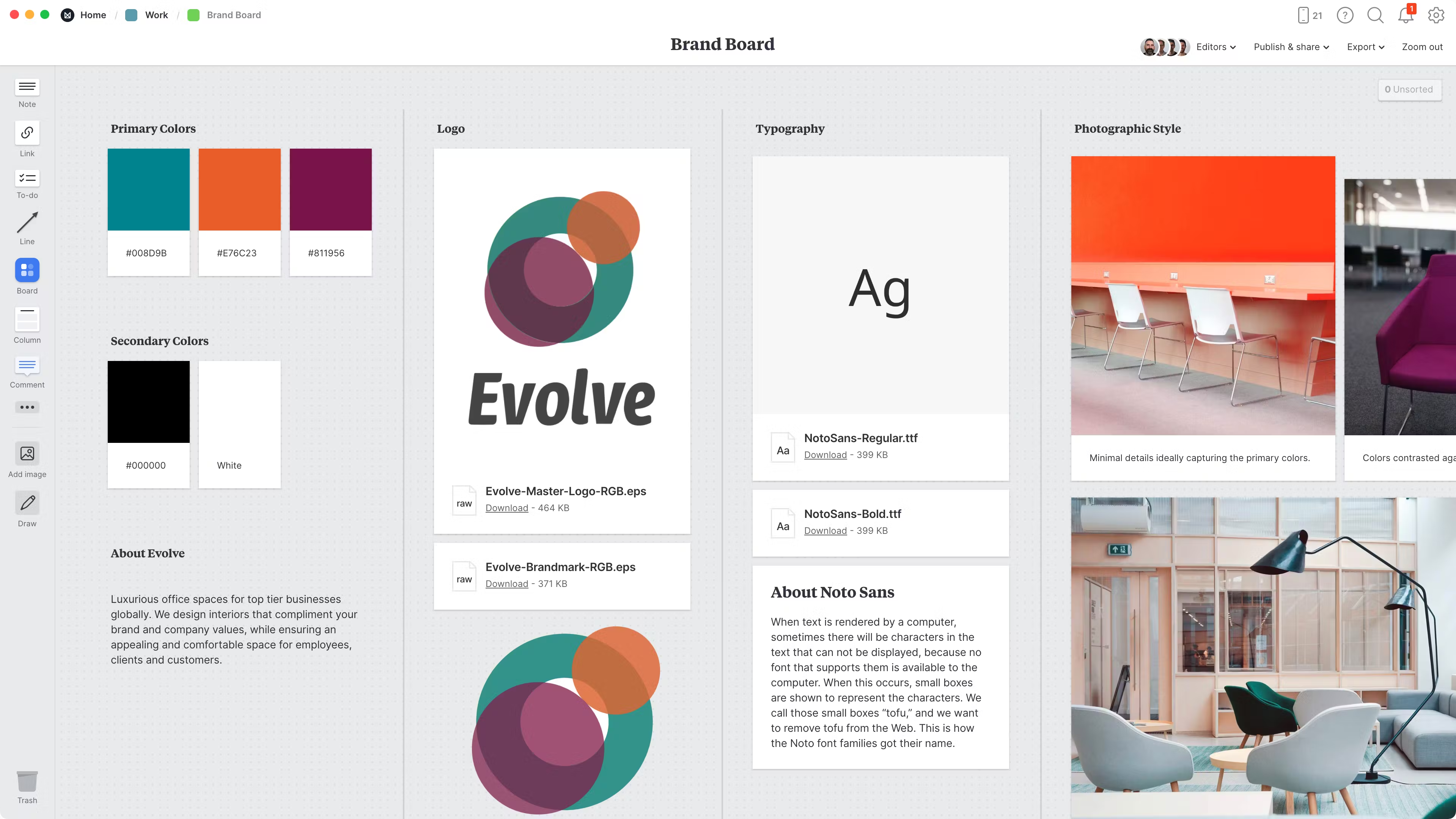 Milanote for creative project moodboarding