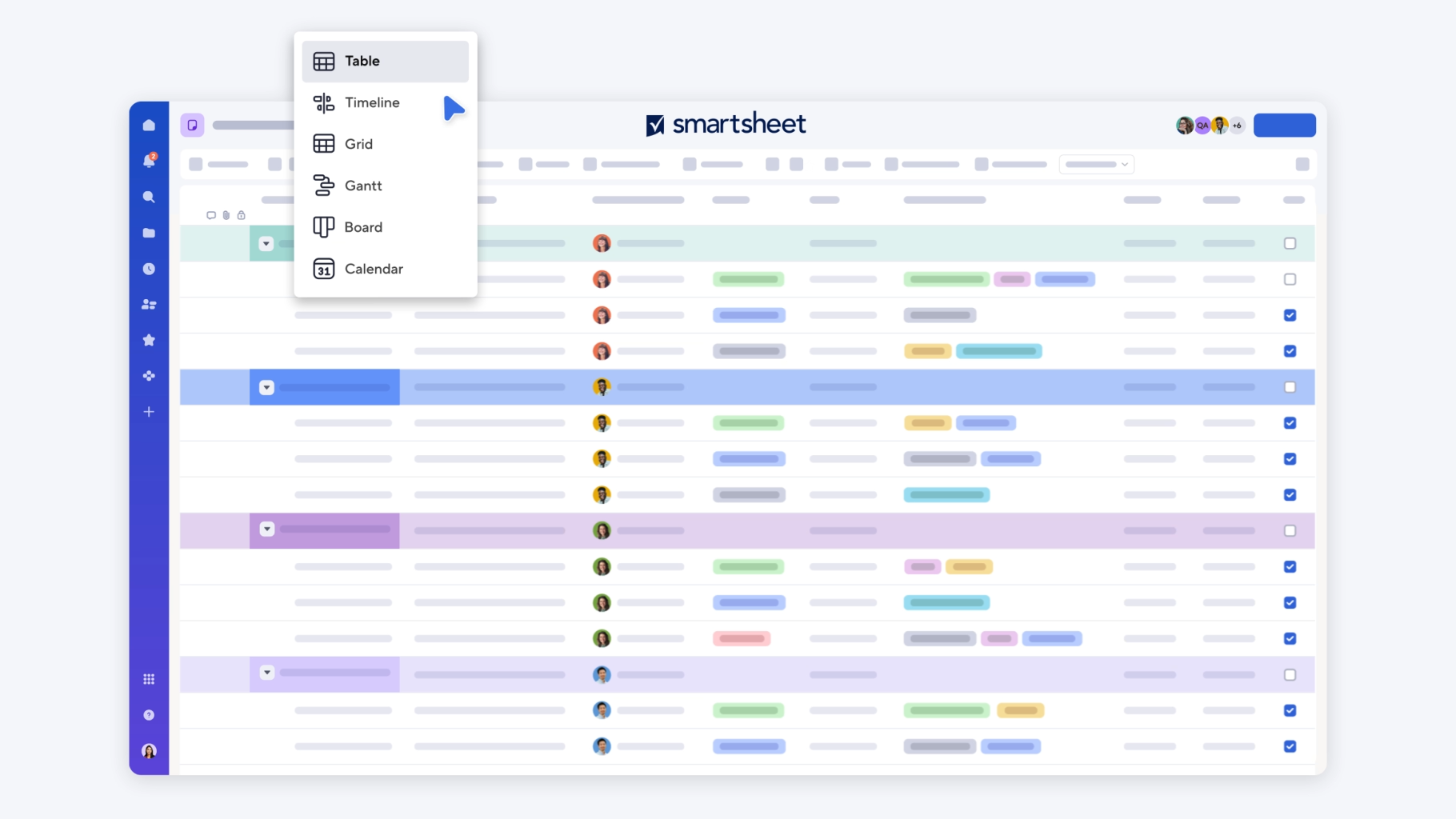 Smartsheet views