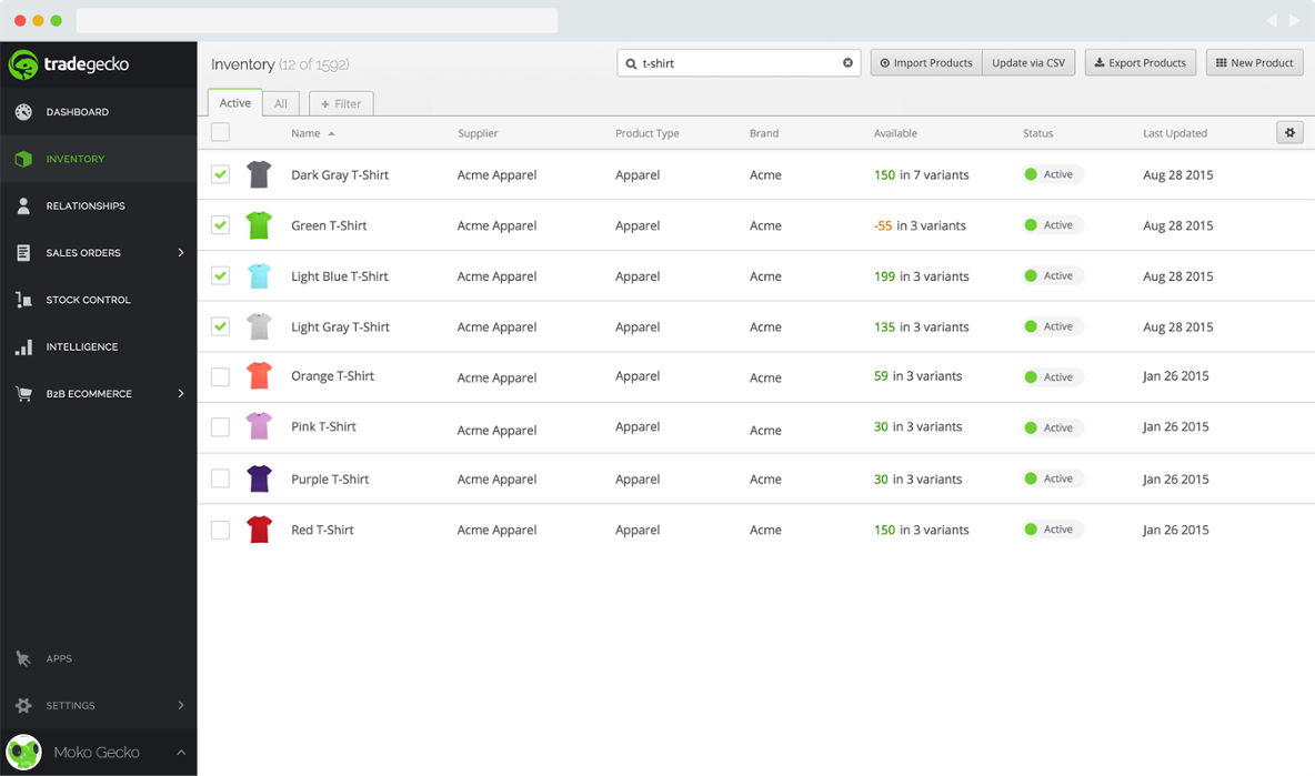 TradeGecko as a digital inventory management system