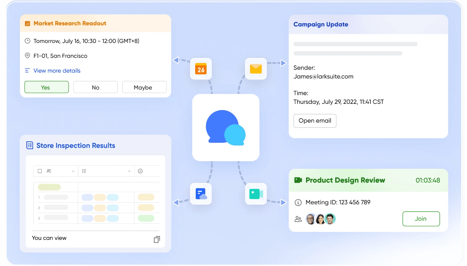 Teams, tools, and context are all in one chat feed