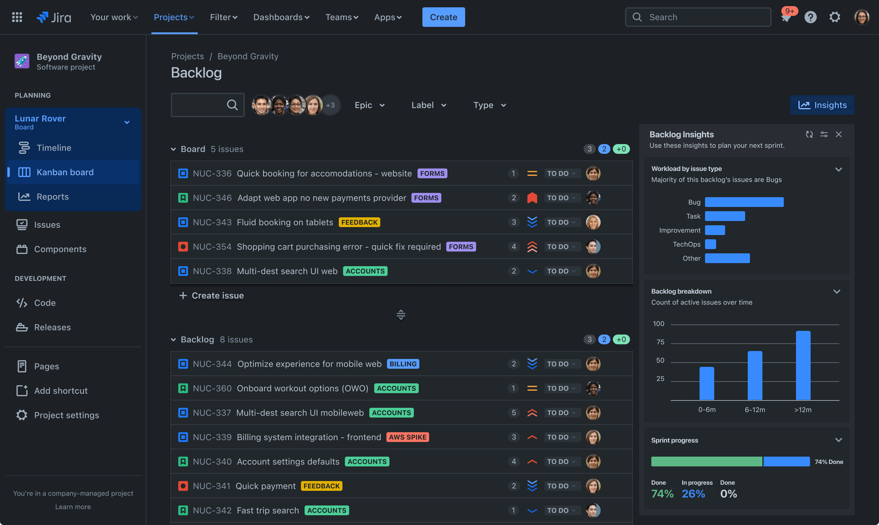 Jira serves as an issue and project tracking software