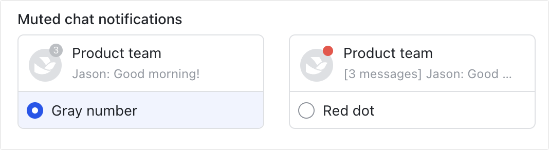 Set notification sounds for messages