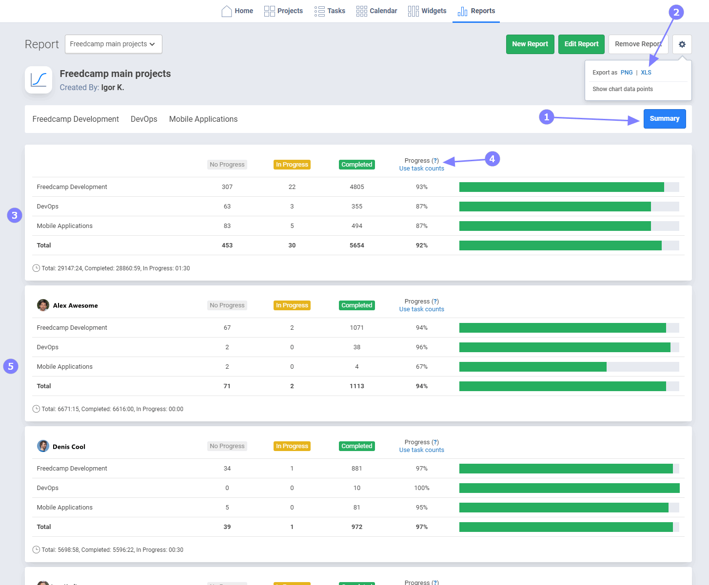 ClickUp for visual project planning and time tracking