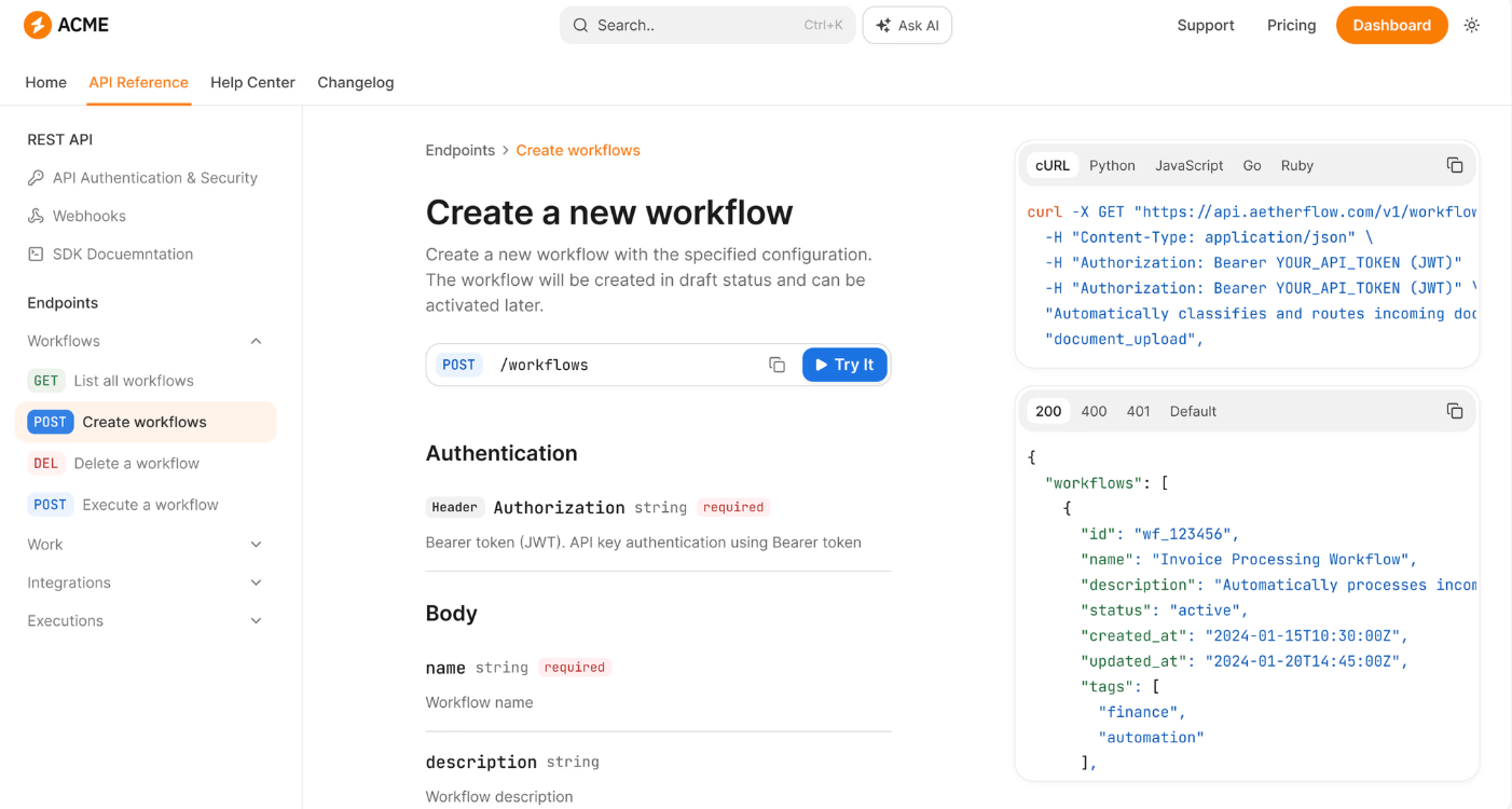 Reference of Documentation AI