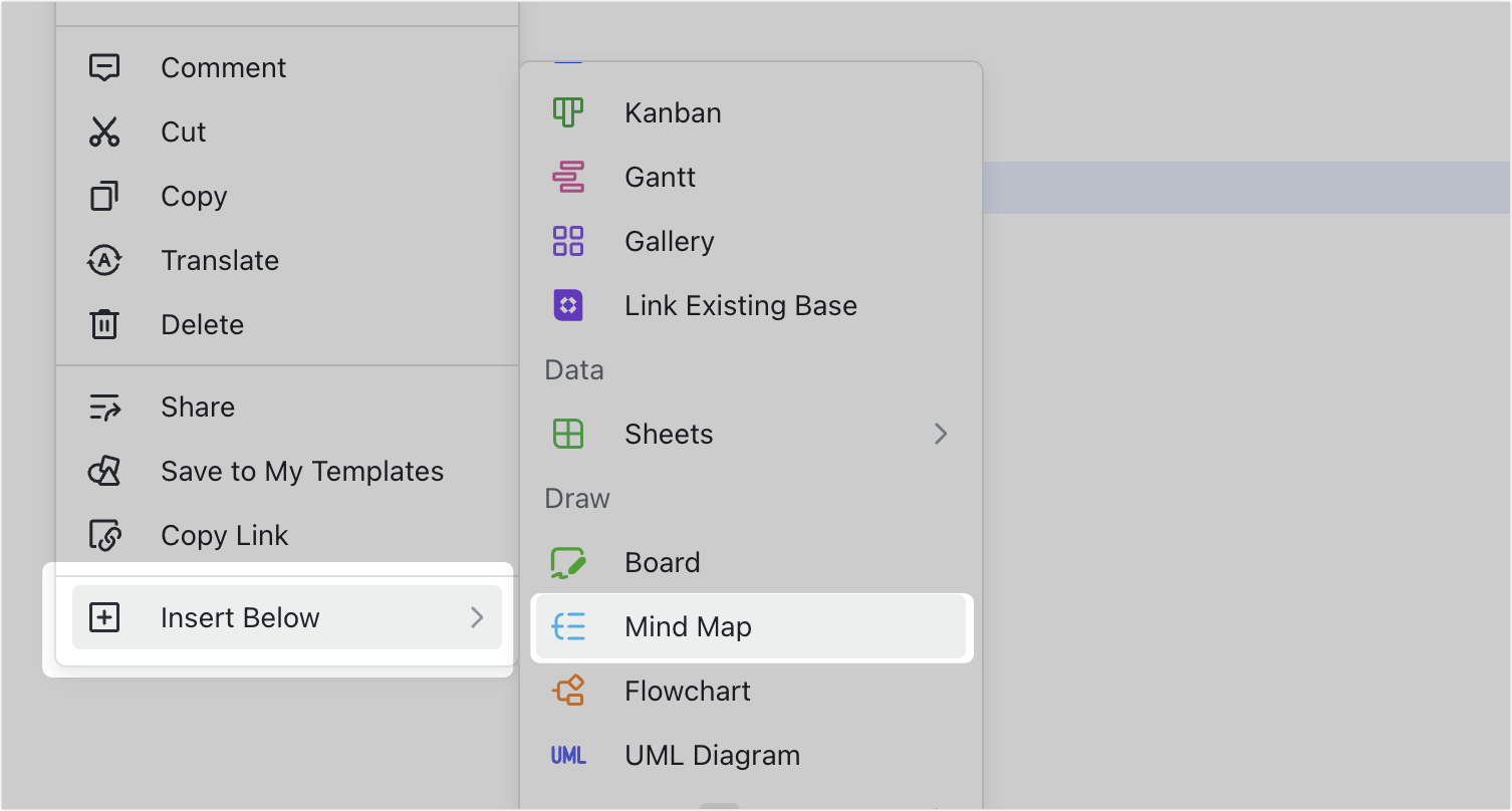 Insert mind maps in Docs