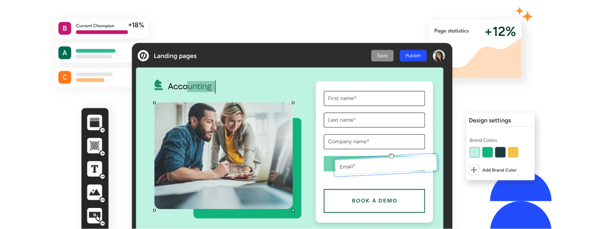 Unbounce landing page builder and CRO platform