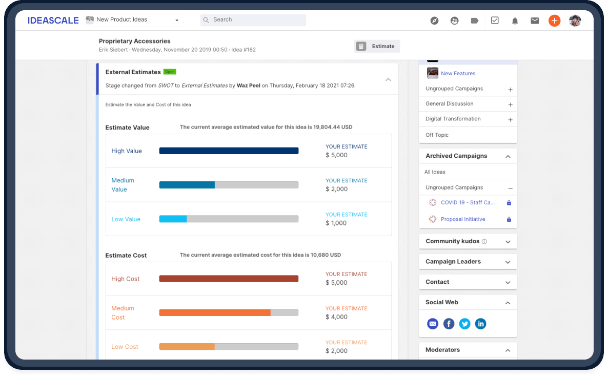 IdeaScale helps organizations gather ideas from employees and communities