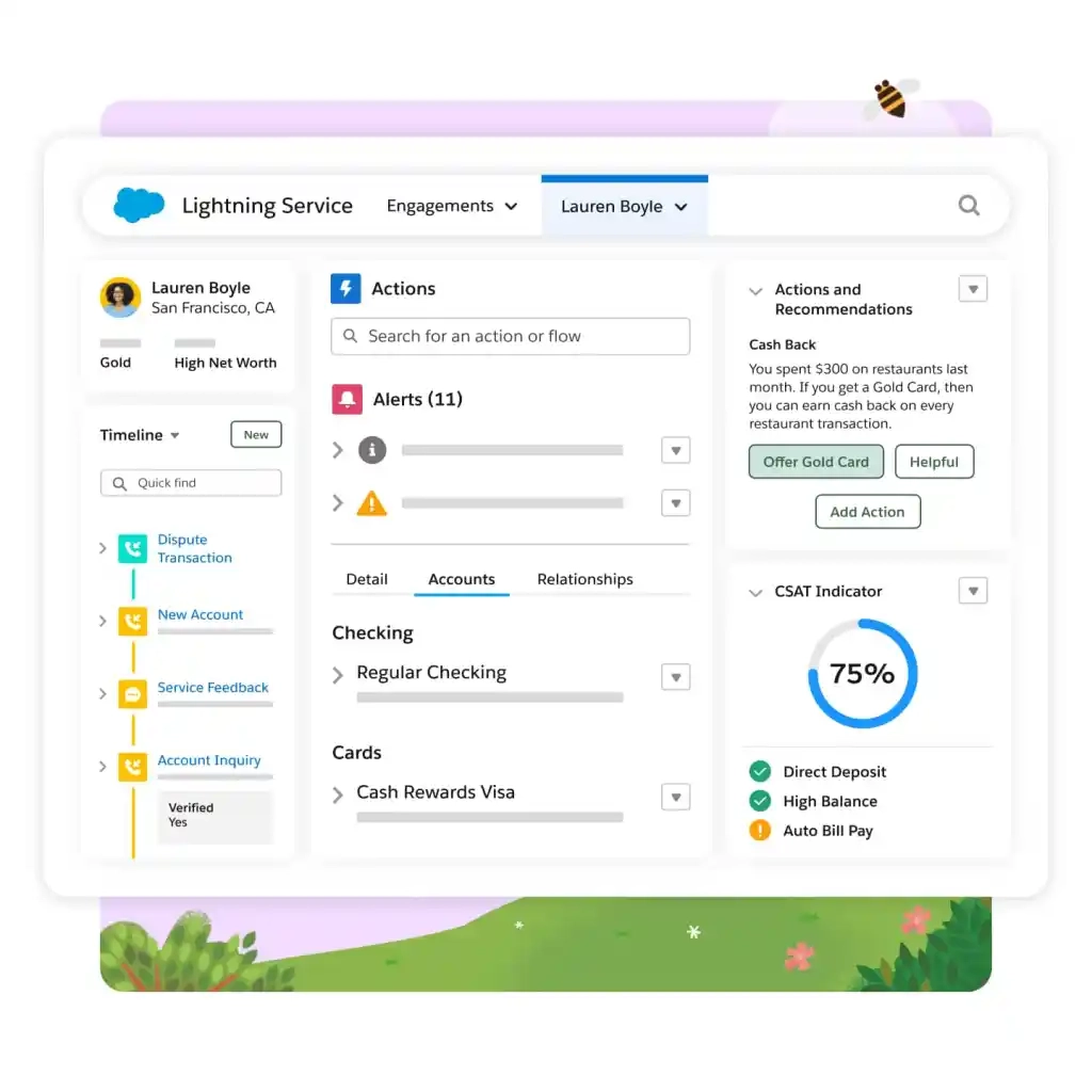 Salesforce CRM dashboard for property workflows