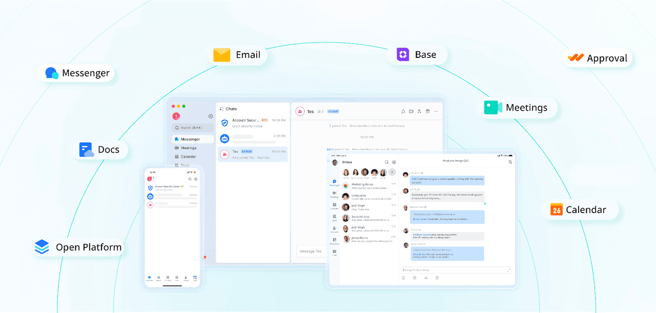 An illustration showing Lark's superapp features