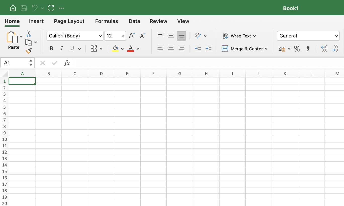 Start by creating a worksheet