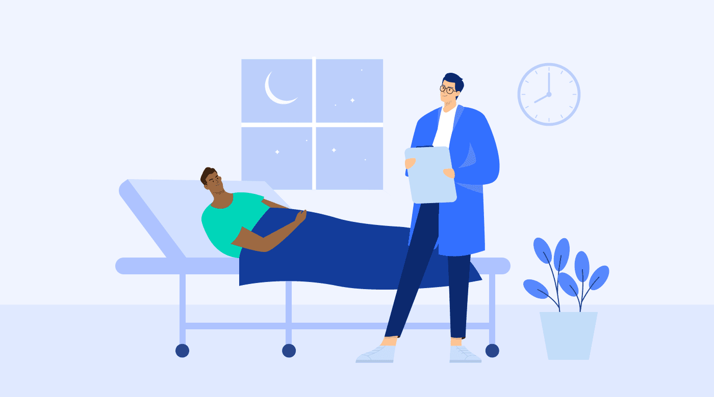 Hospital staff working at night