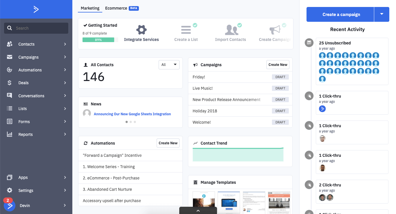 ActiveCampaign allows AI-driven behavioral automation