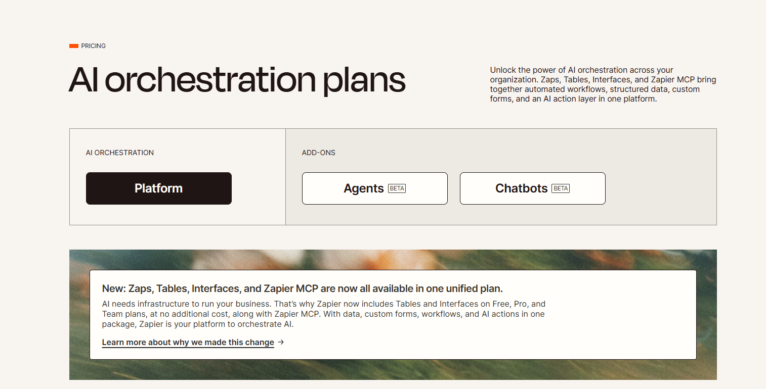 Zapier AI orchestration plans