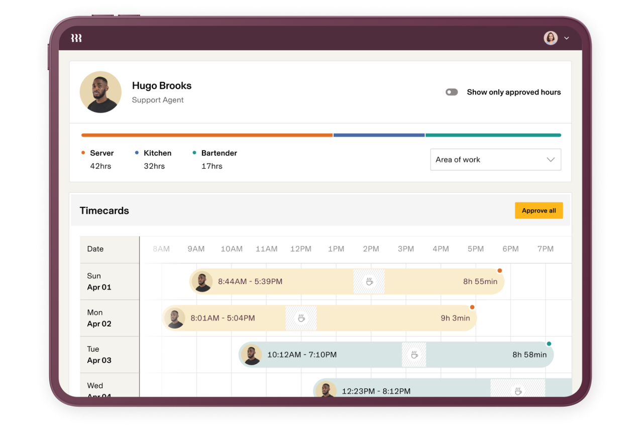 Rippling Time & Attendance is the best payroll-linked attendance system