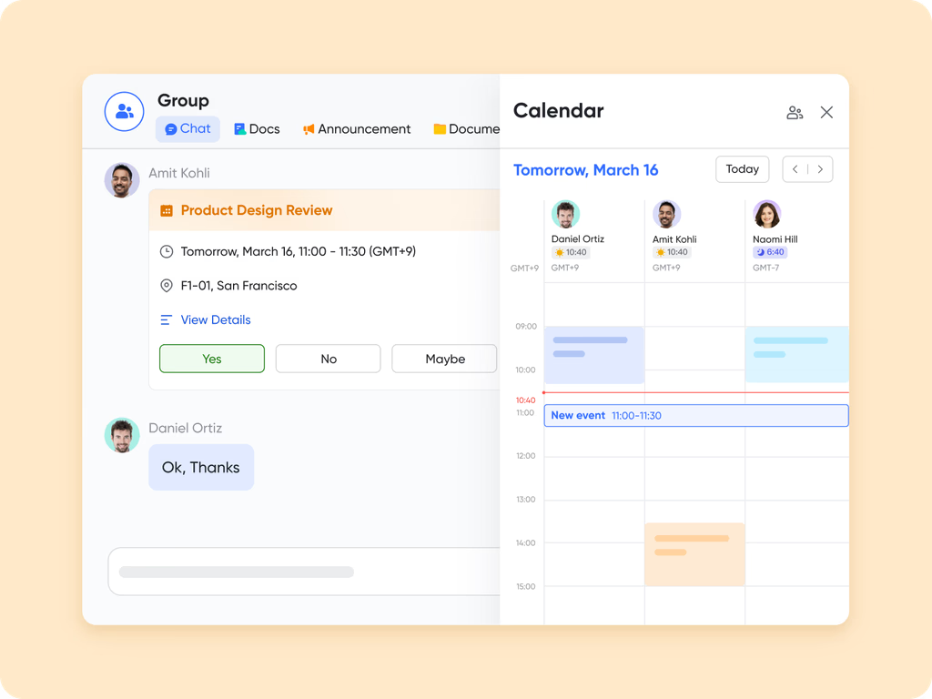 Lark Calendar serves as a reminder
