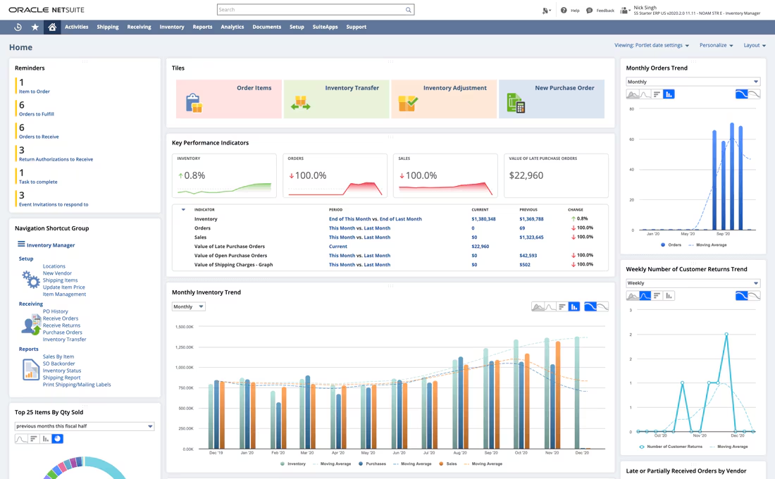 Netsuite as a digital inventory management system