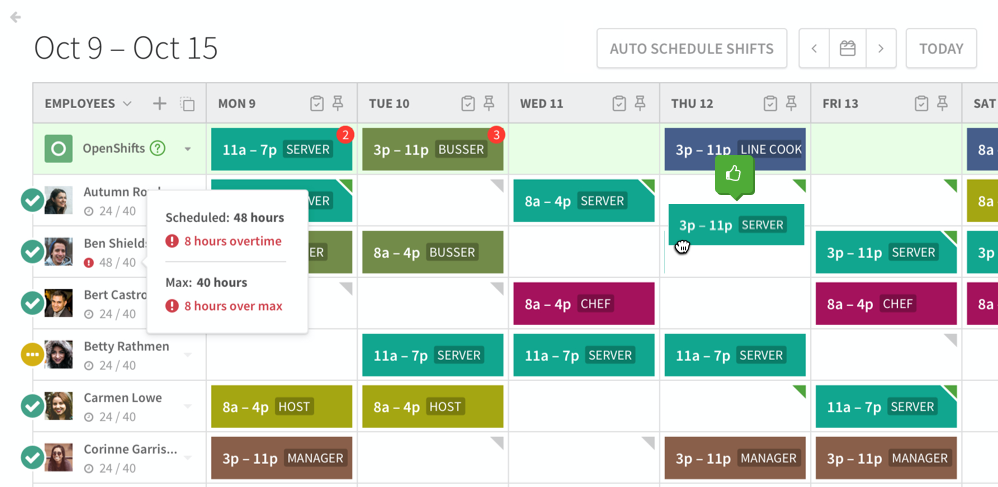 Employee scheduling in When I Work