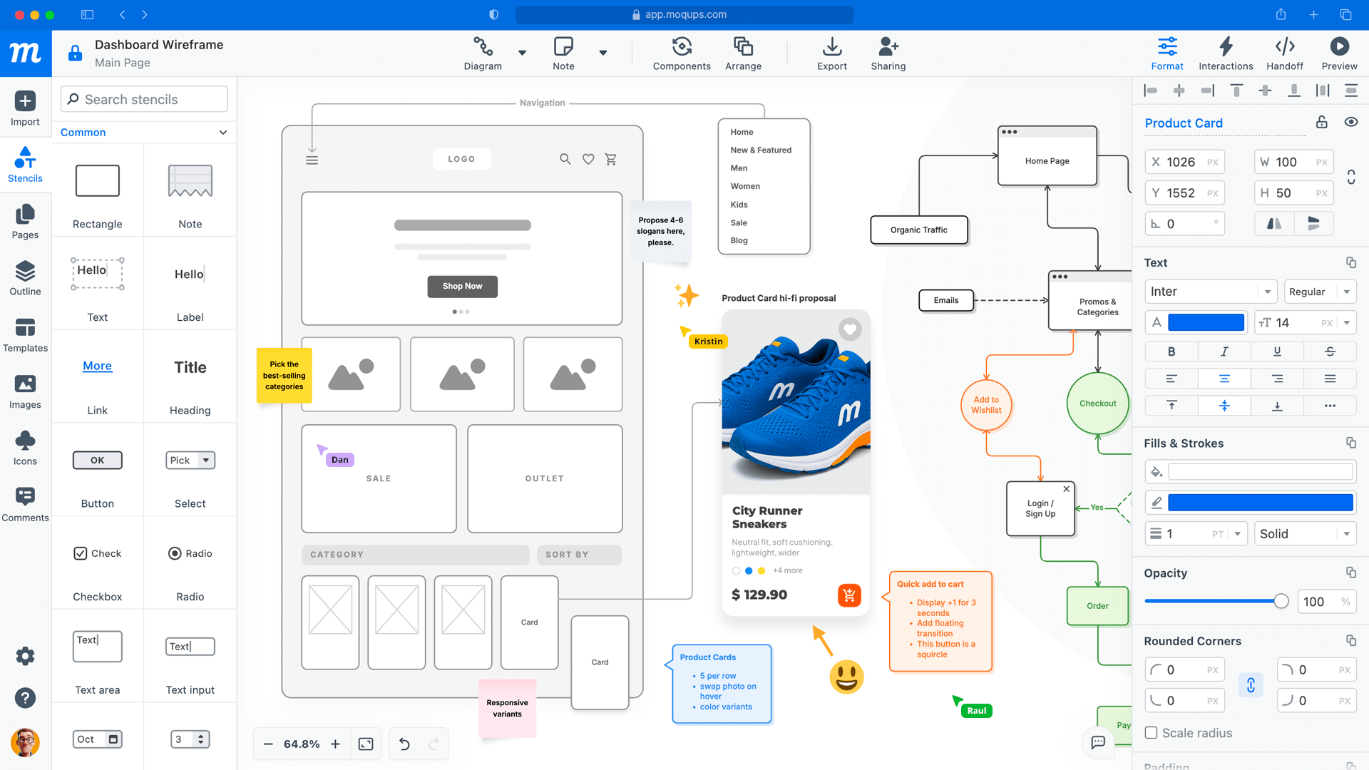 Moqups is a wireframe and diagram builder tool