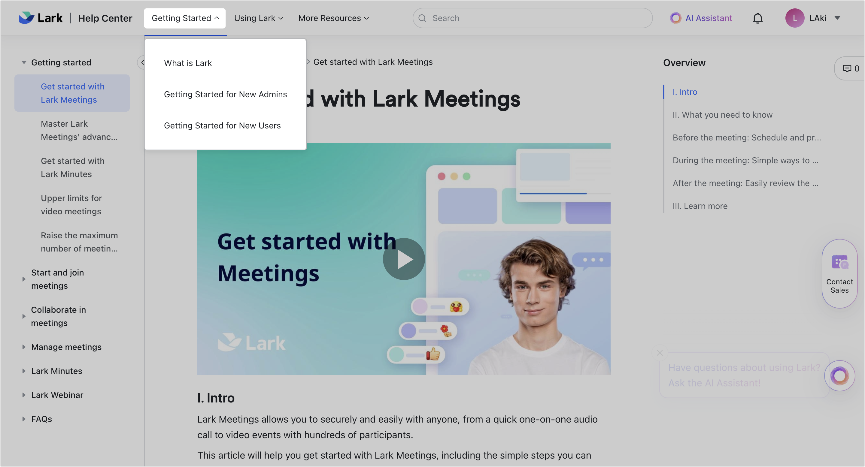 Use the Lark Help Center