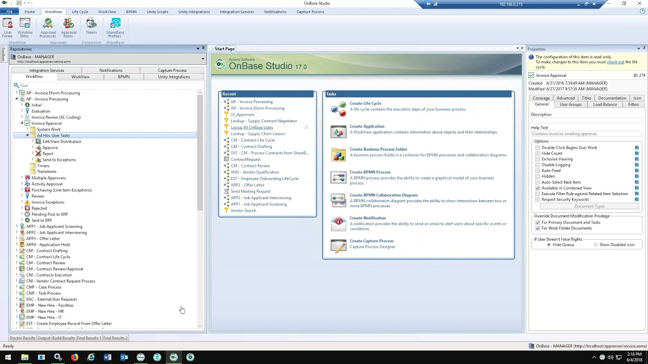 Hyland OnBase interface