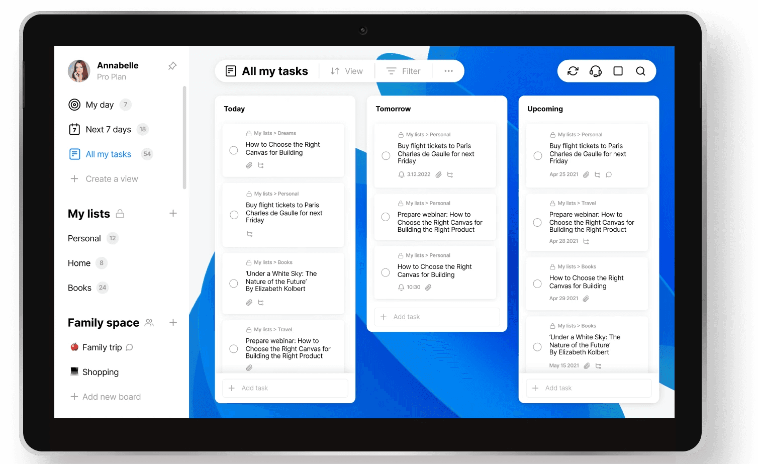 Any.do's task management interface