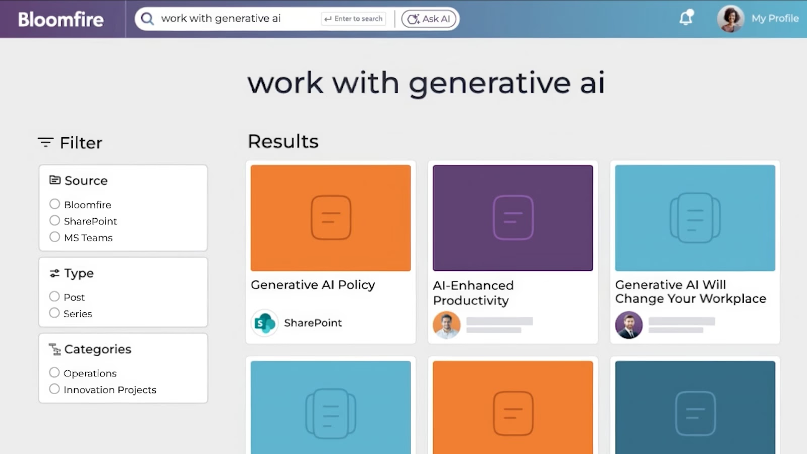 An image of the market insights platform Bloomfire