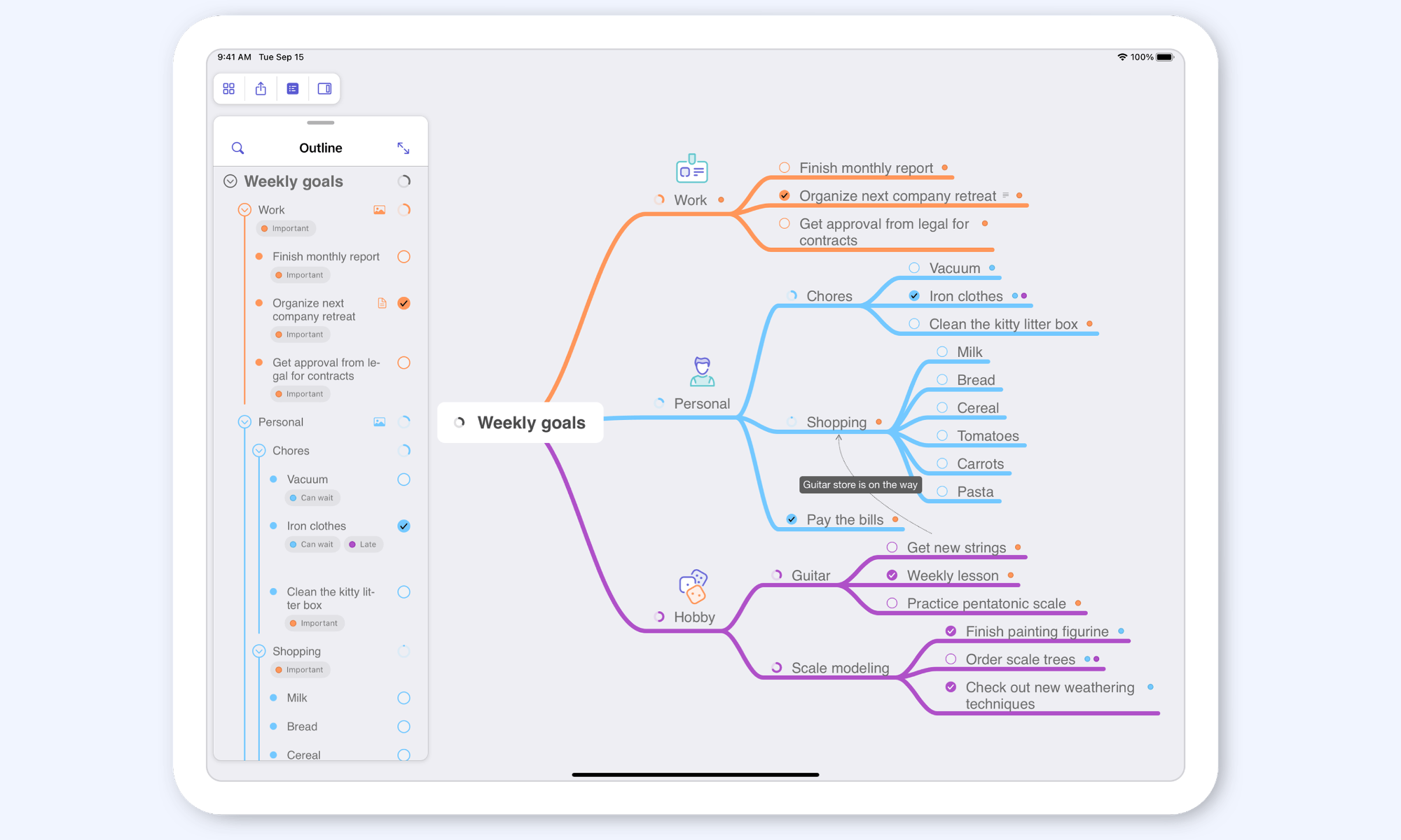 MindNode aesthetic experience across the Apple ecosystem
