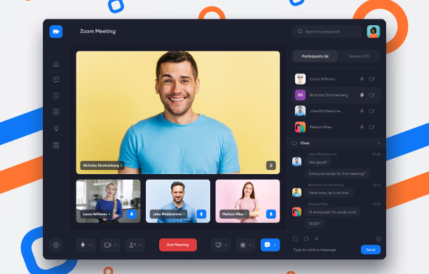 Interface of a Zoom meeting