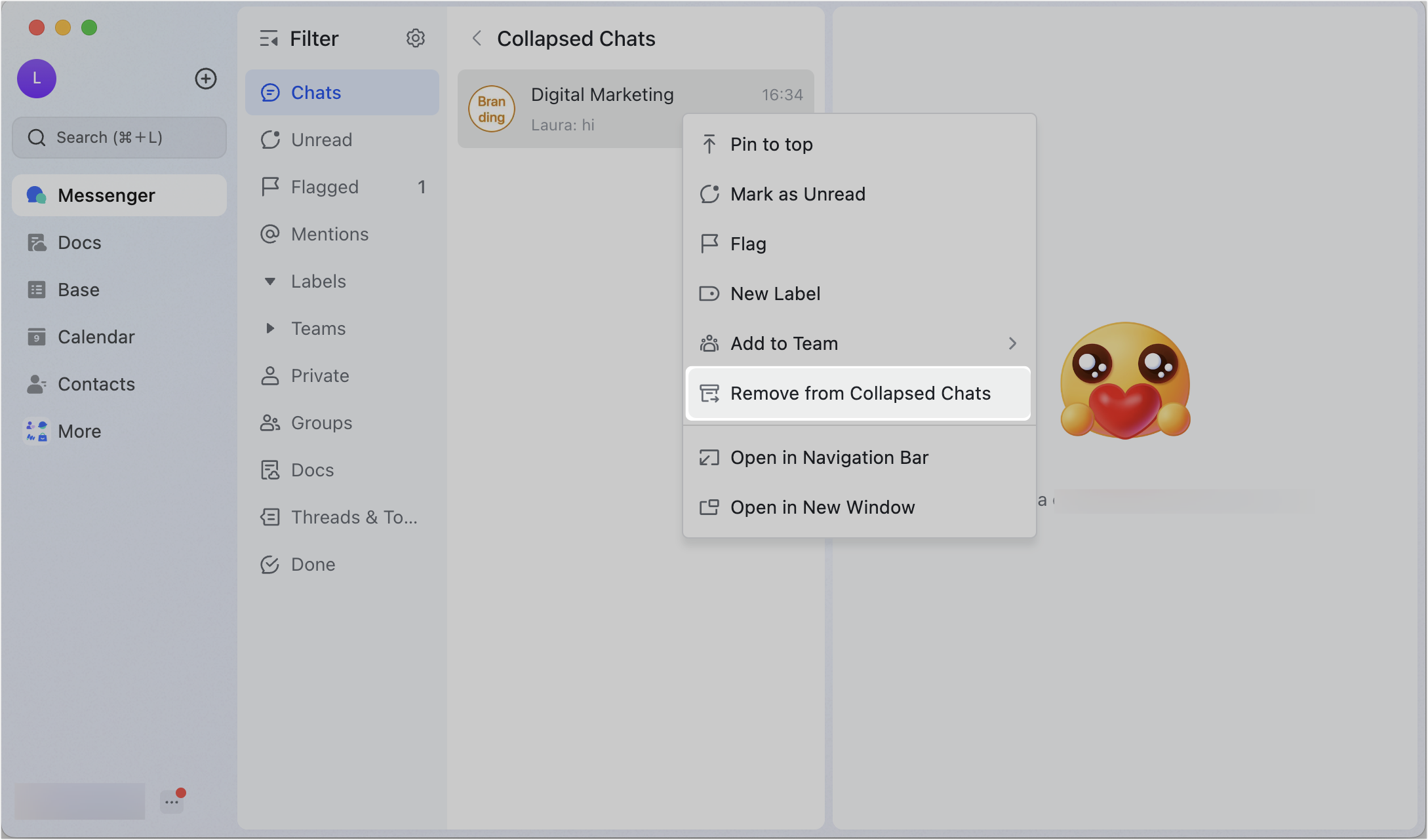 Move unimportant chats to Collapsed Chats