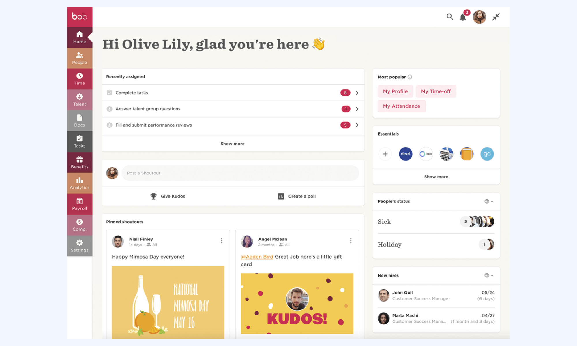 HiBob a modern HR platform designed to enhance employee engagement