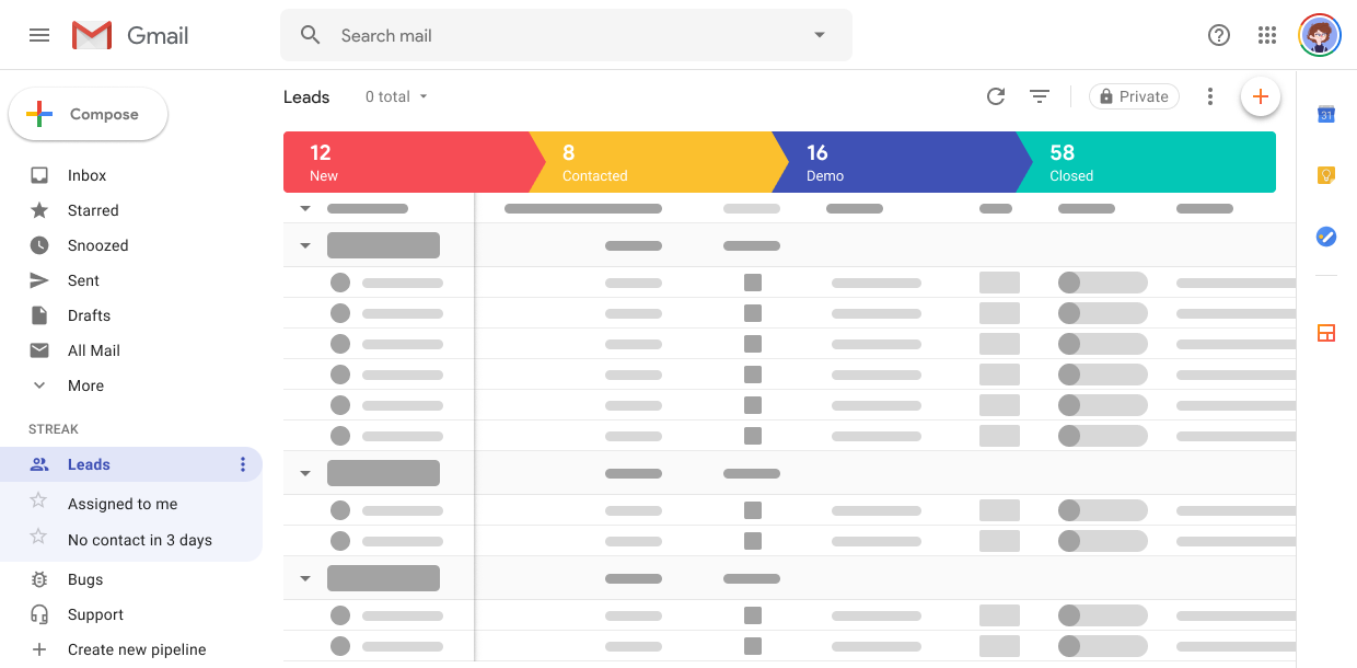 Streak CRM automation in Gmail