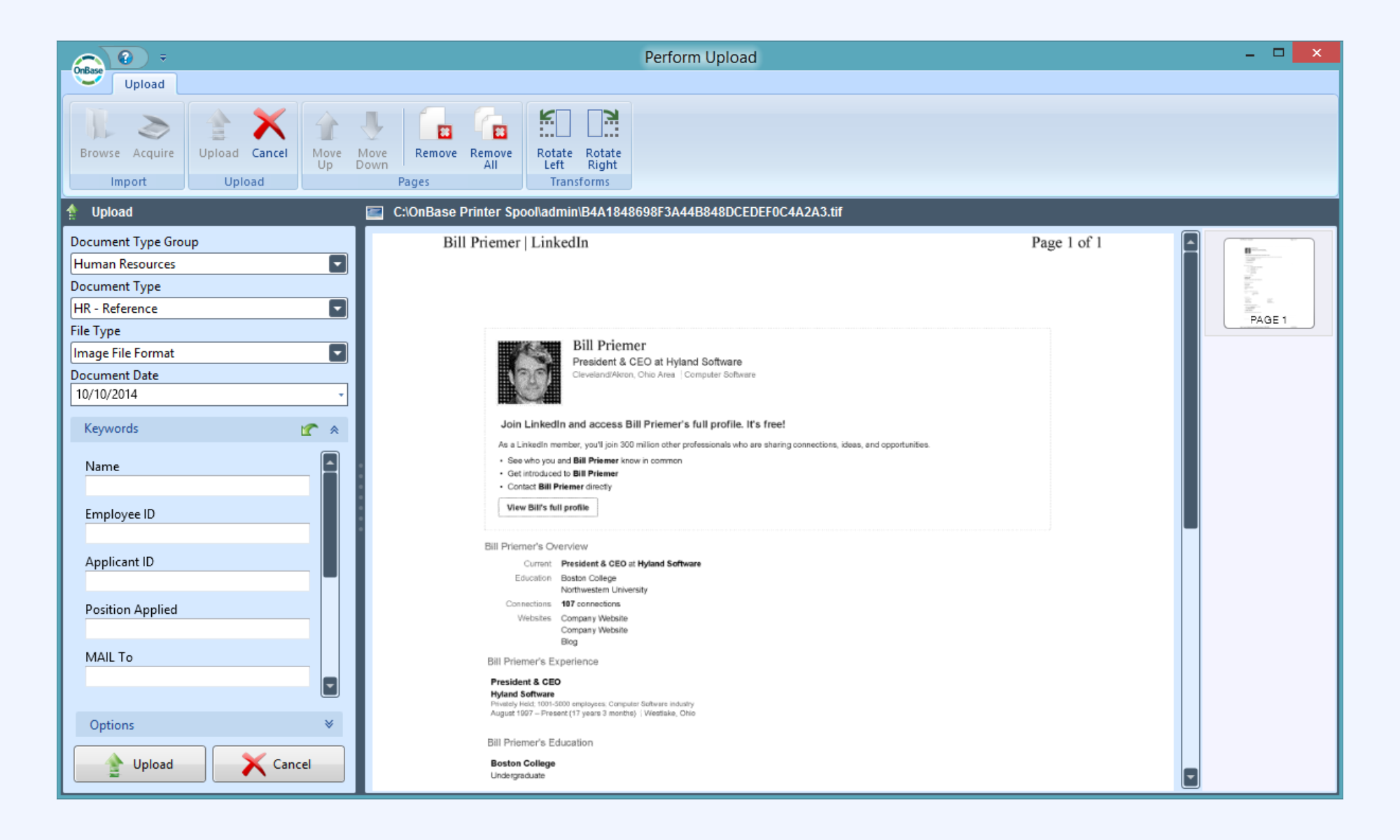 OnBase content management platform