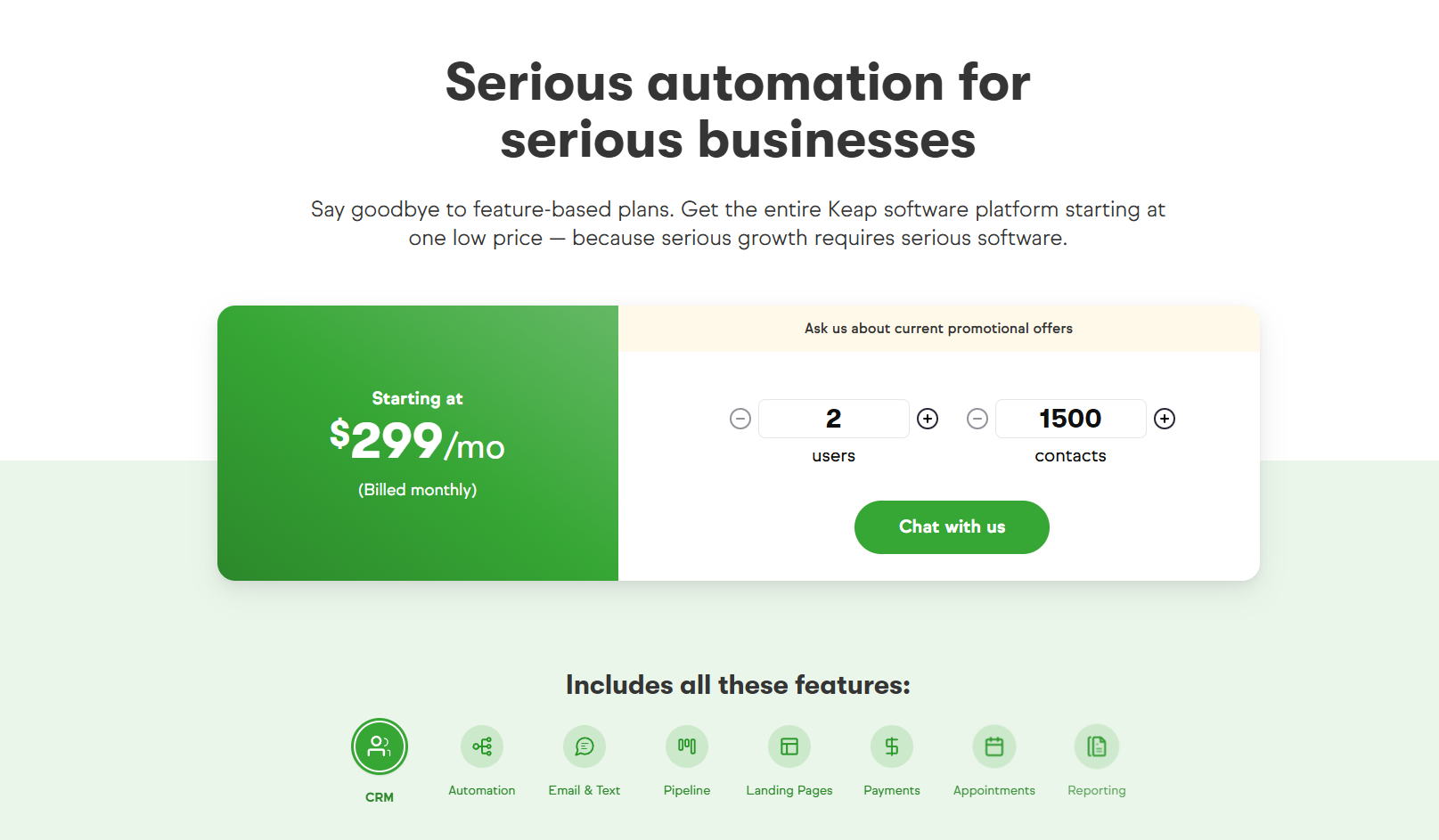 Keap pricing