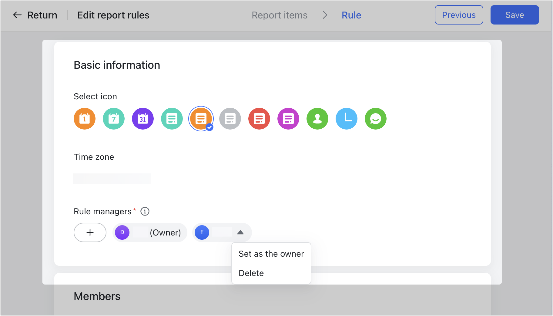 Set up report rules