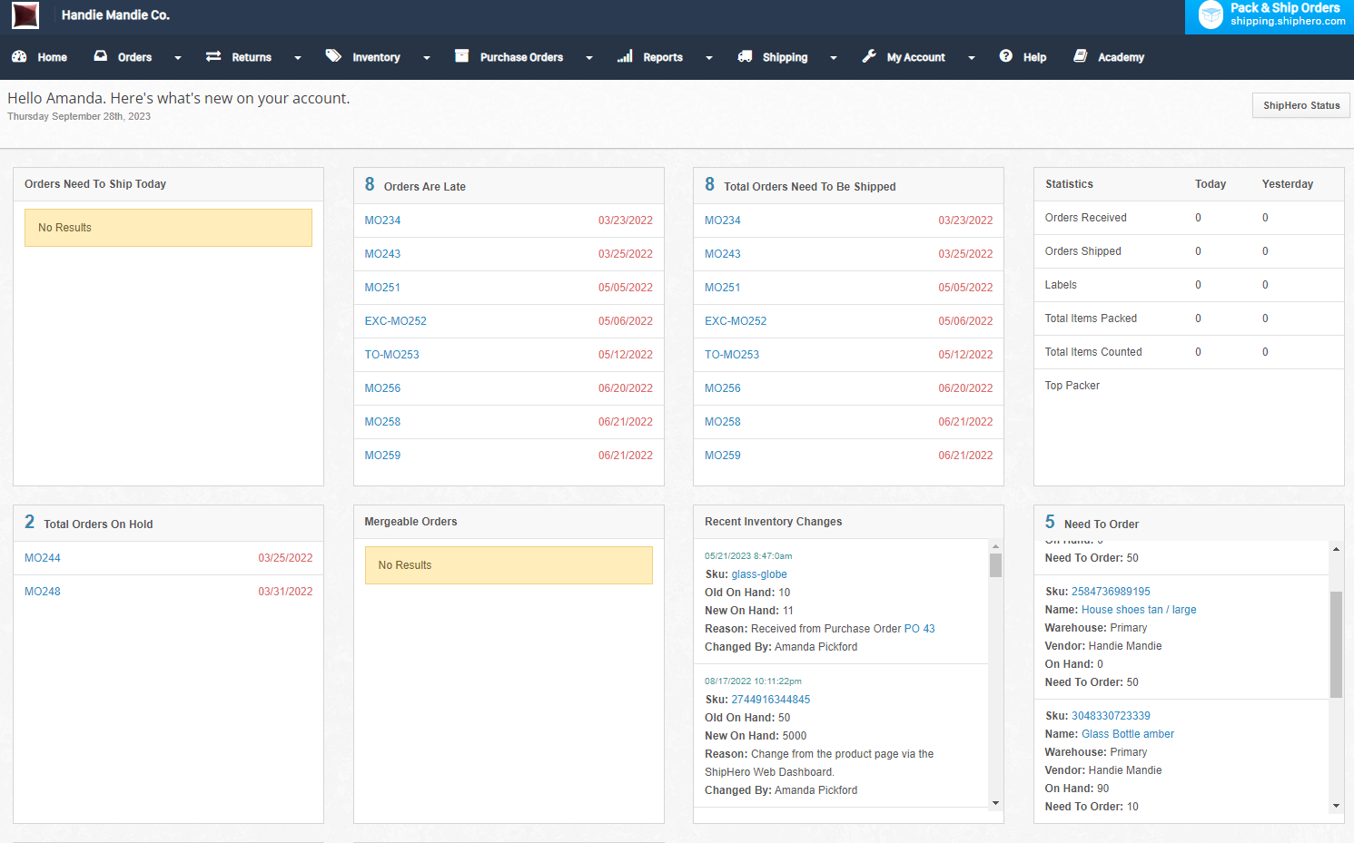 ShipHero allows warehouse management for e-commerce fulfillment