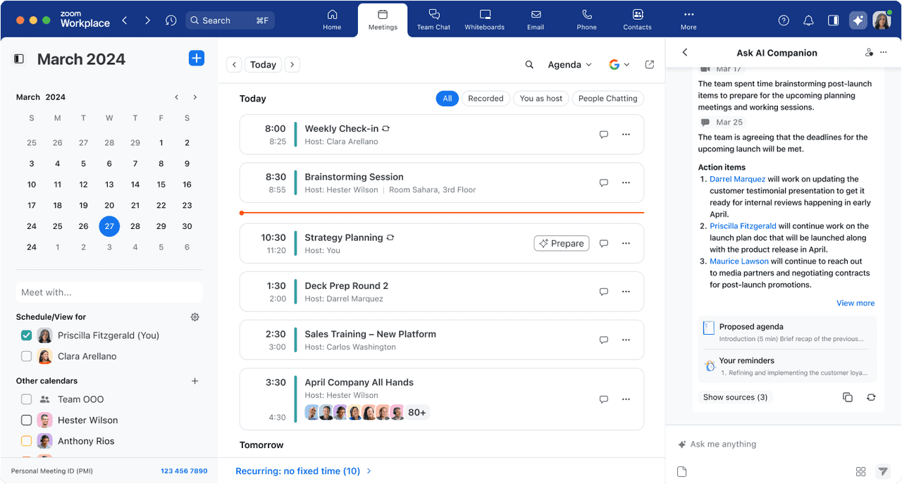 Zoom Workplace interface
