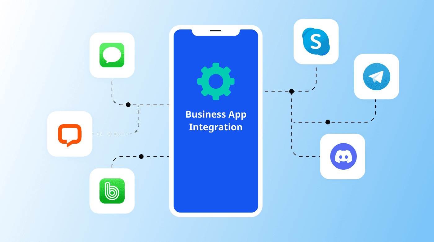 A graphic showing smartphones with different app icons.