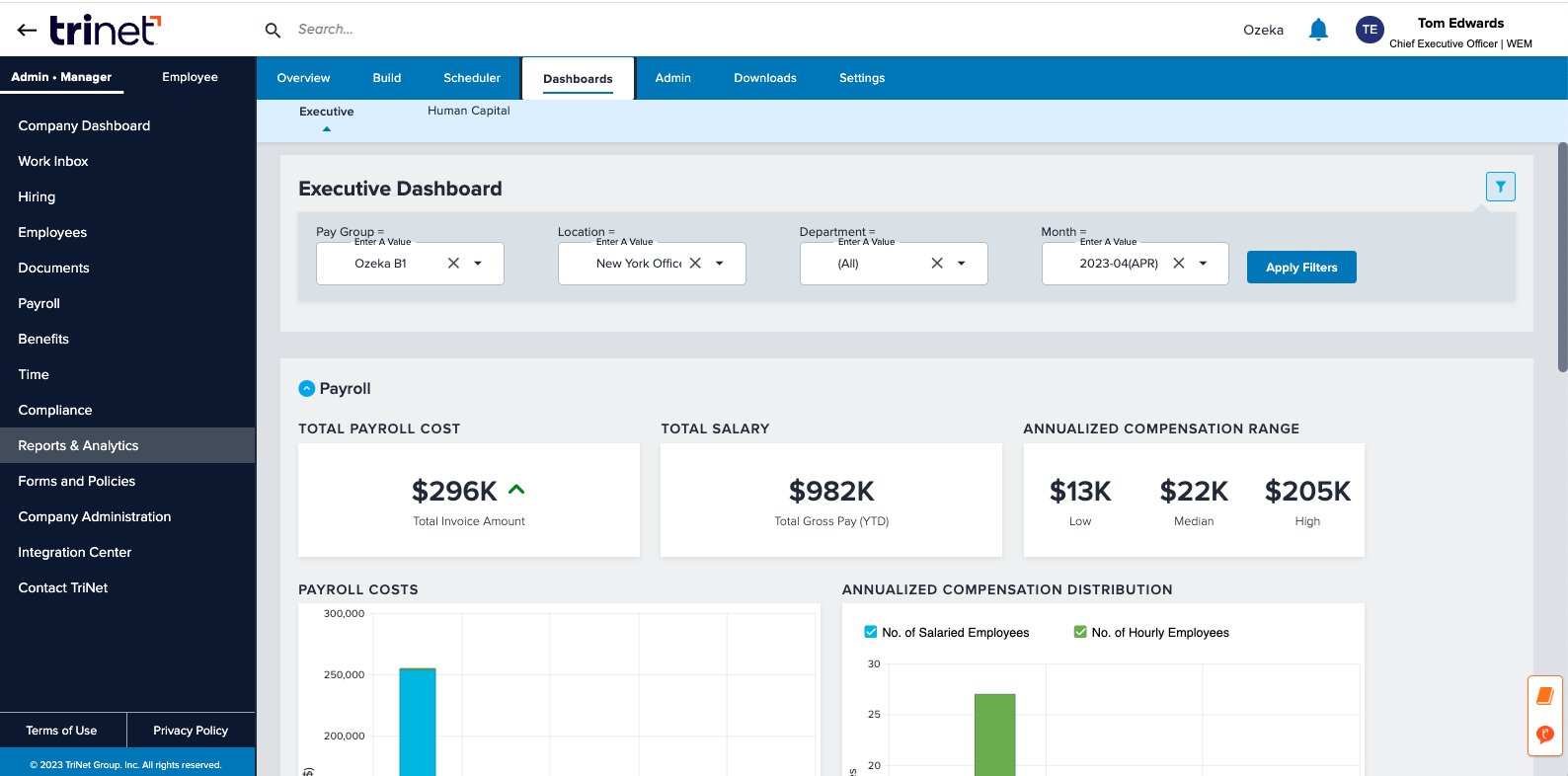 TriNet HR payroll software combined with managed HR services