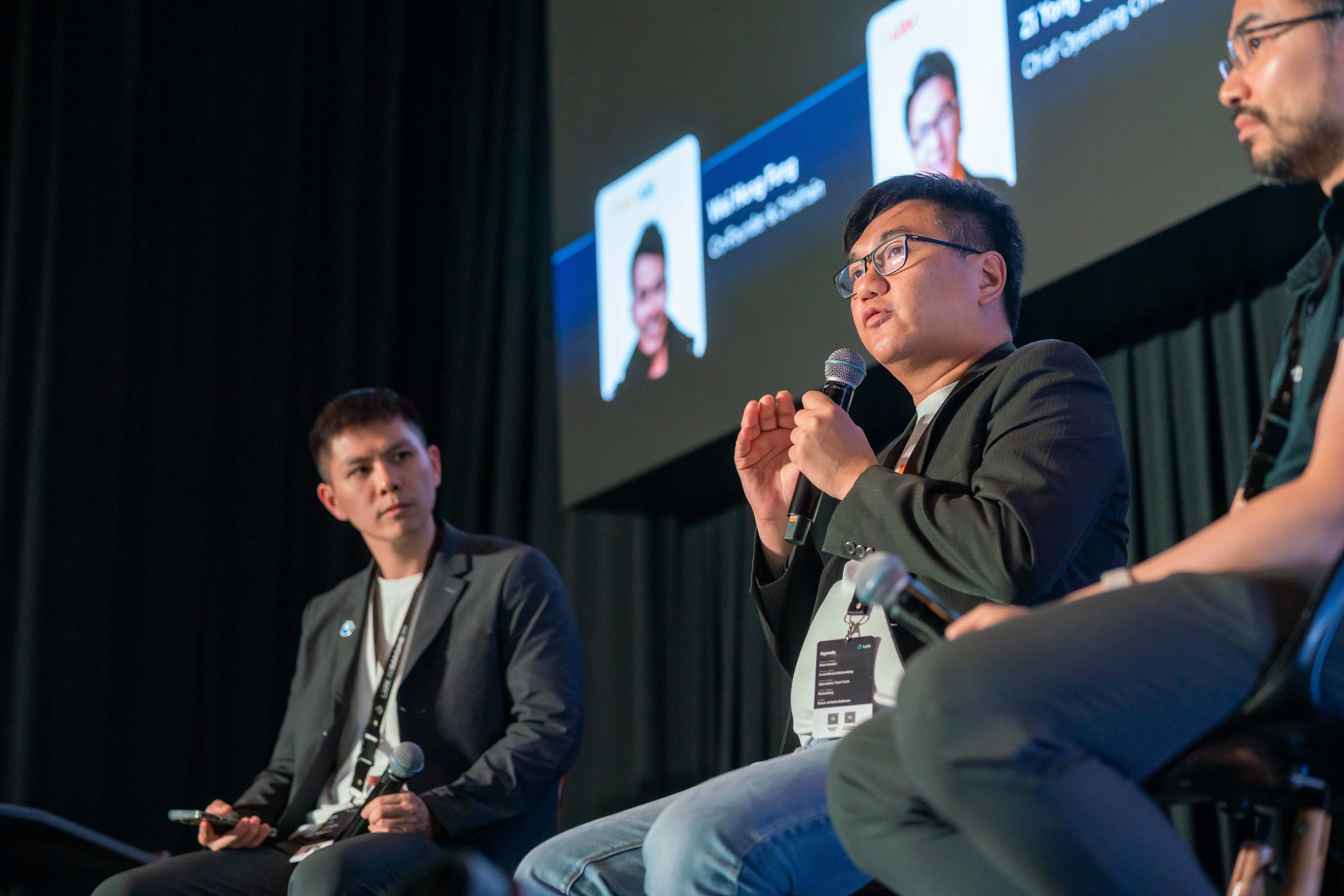 Carro COO discussing AI transformation during a panel at Lark Reimagine 2026