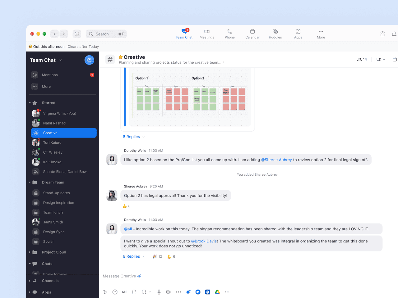 Interface of Zoom Team Chat&nbsp;