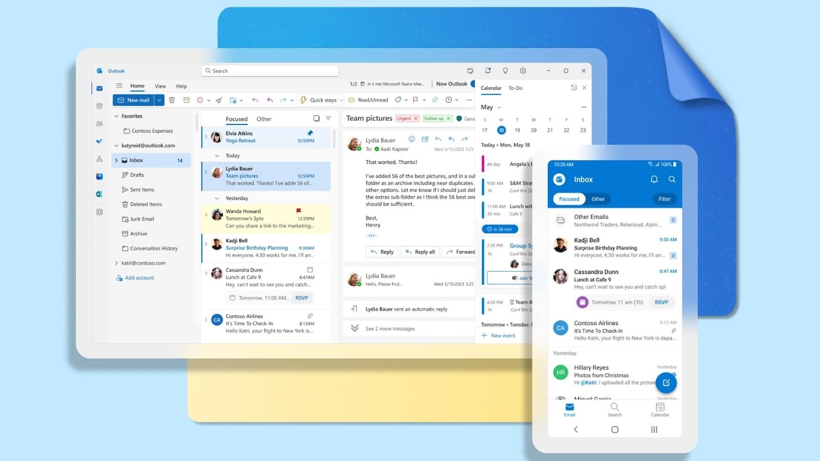 Outlook's desktop application with email and calendar integration