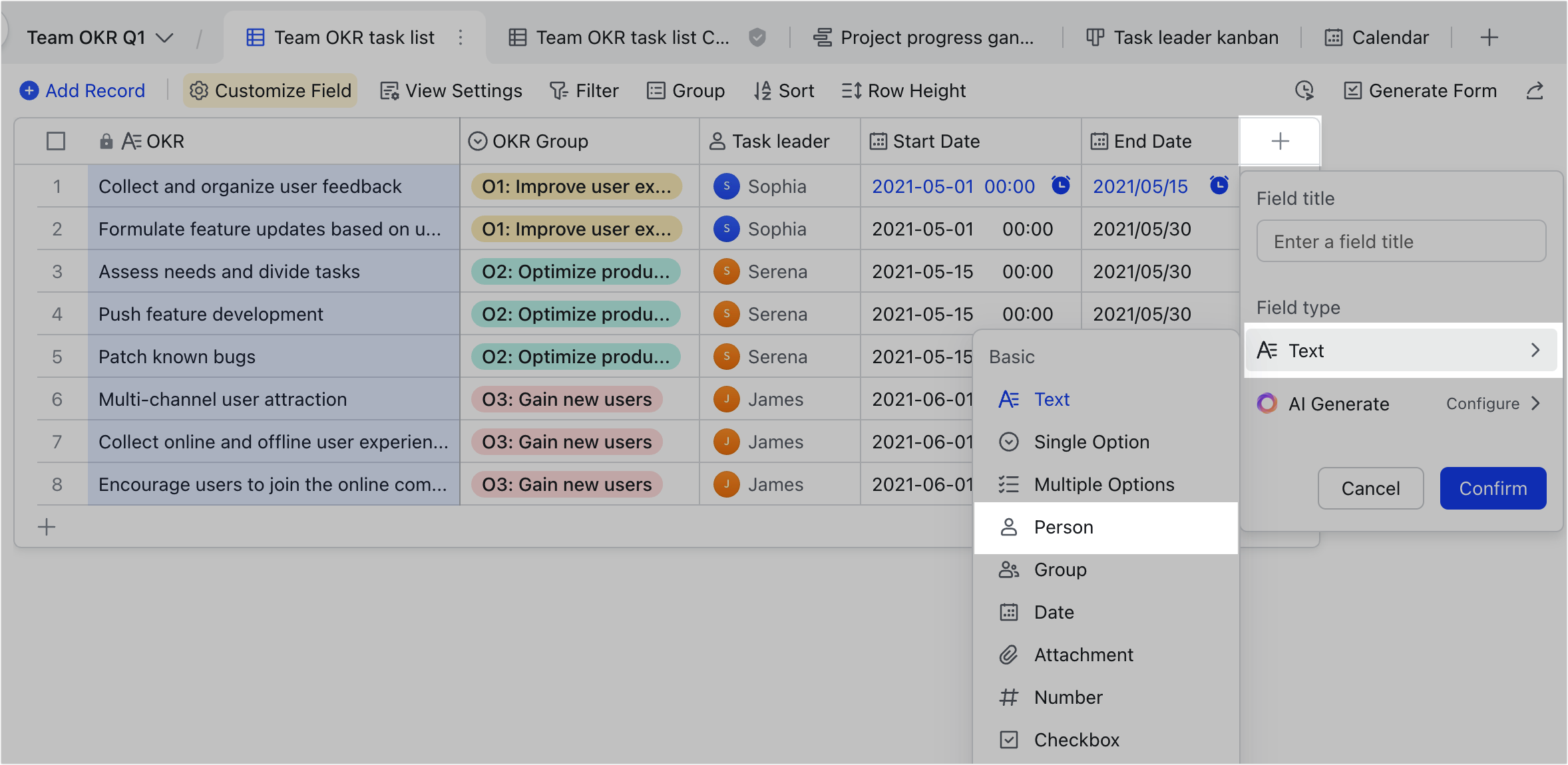 Use person fields in Base