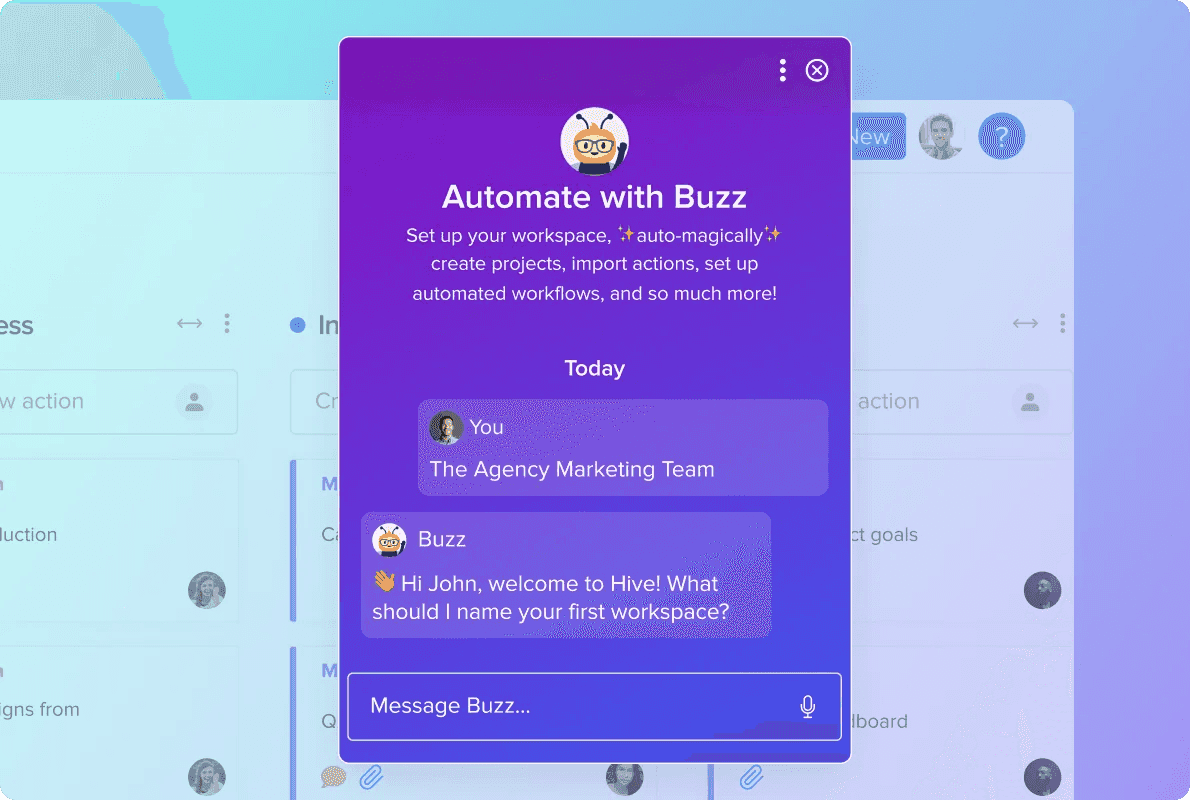 Automate project workflow with Buzz AI in Hive