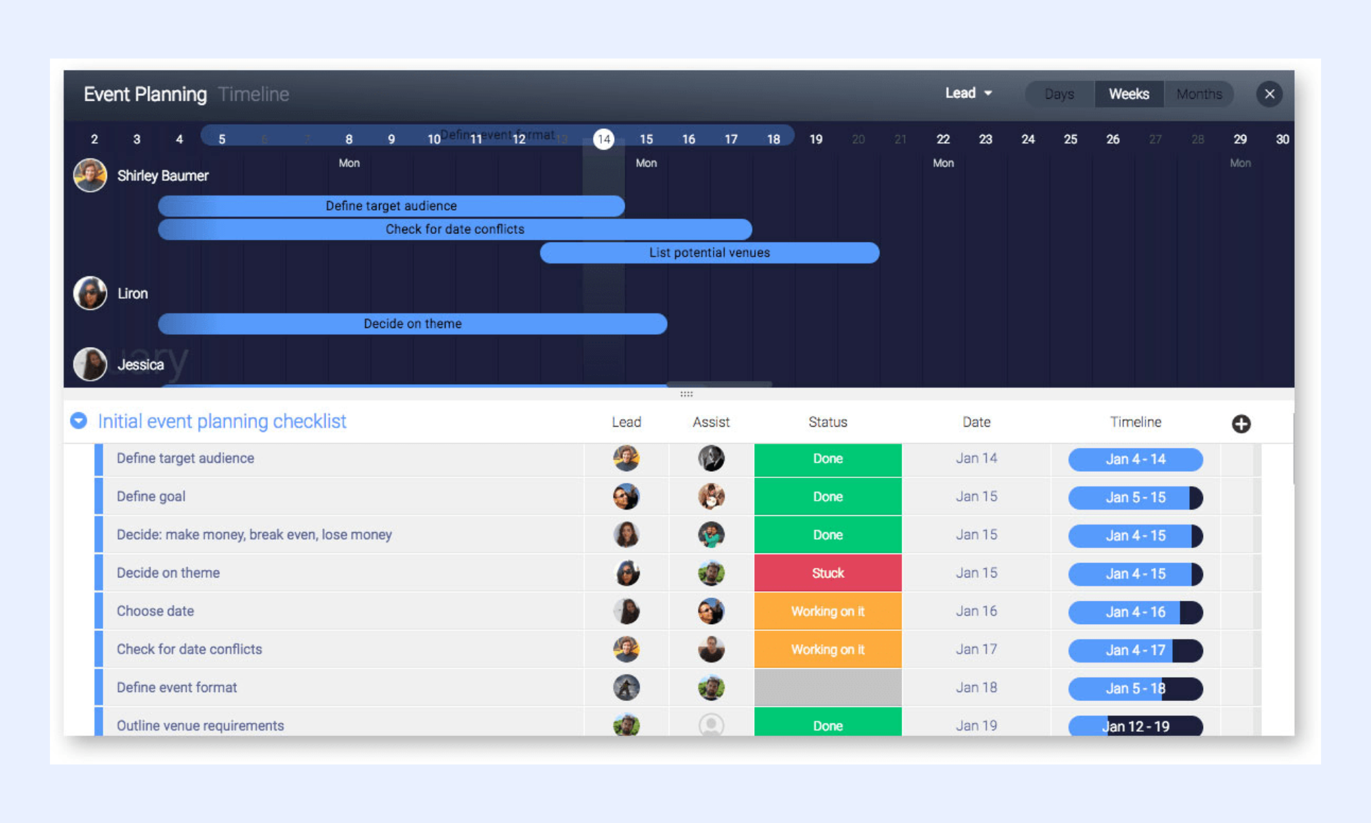 Monday flexible work management platform
